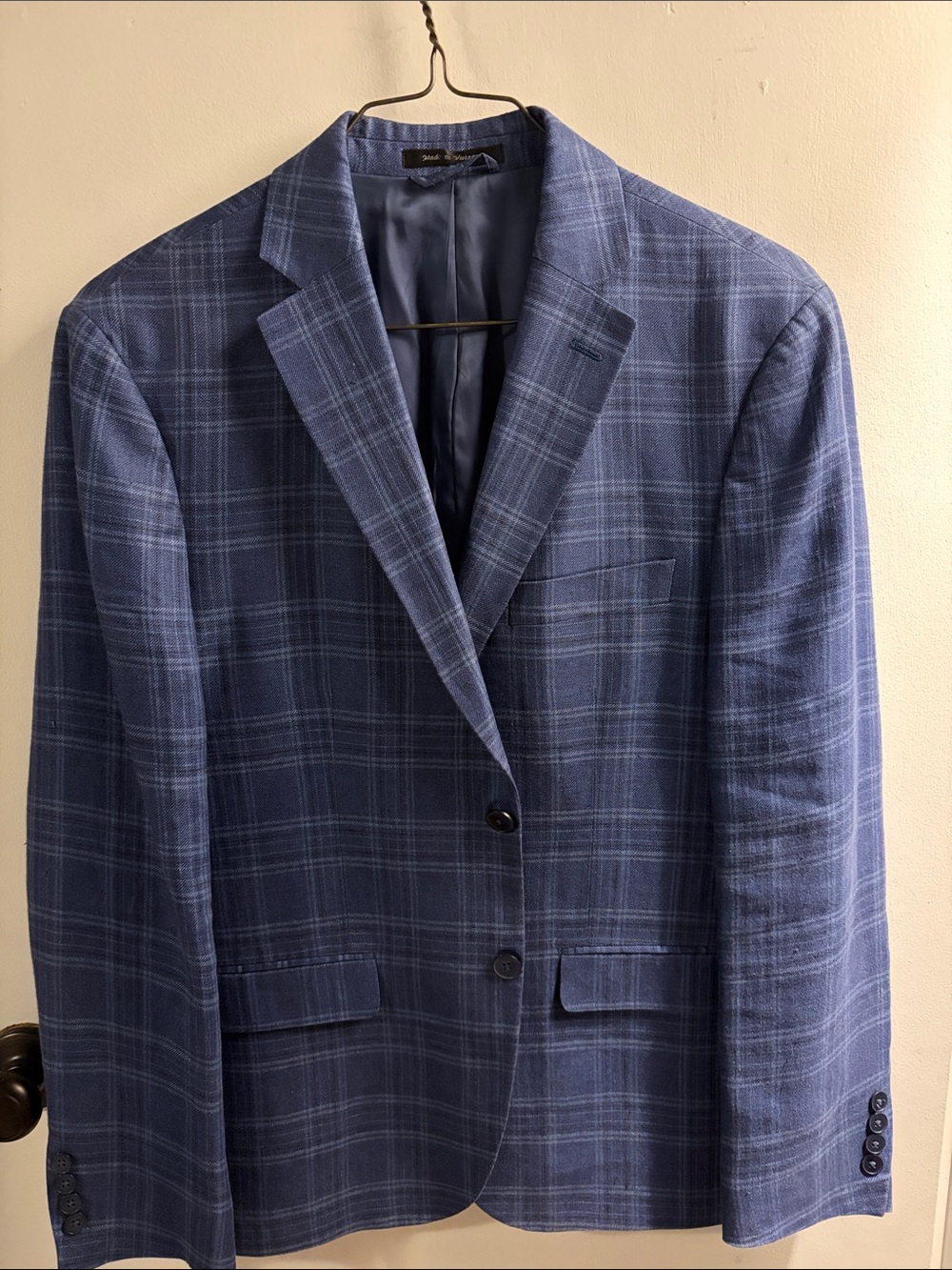 Ralph Lauren Men's Blue Plaid Blazer - Classic 42S